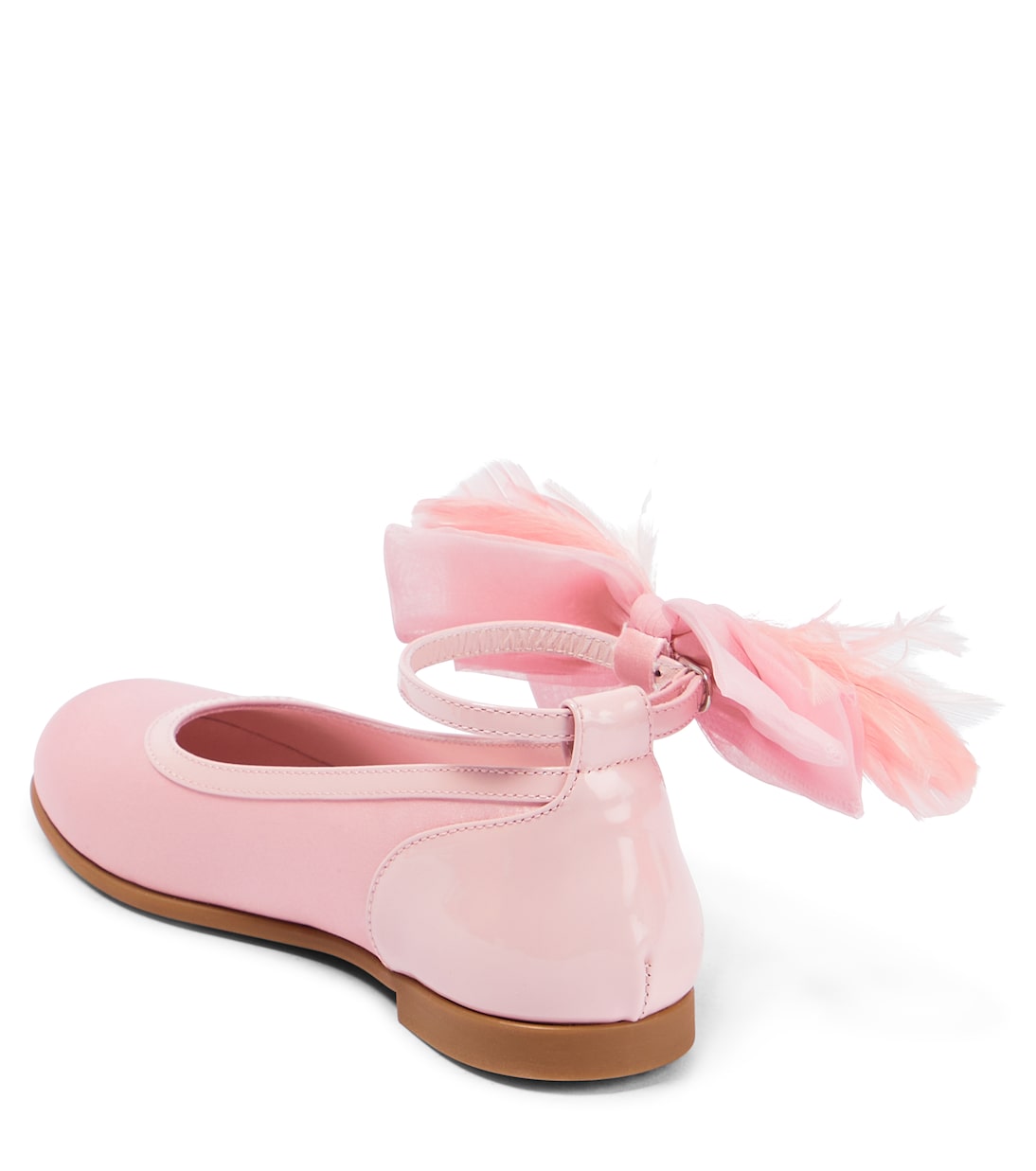 Ballerine Anemonina in raso con piume | Christian Louboutin Kids