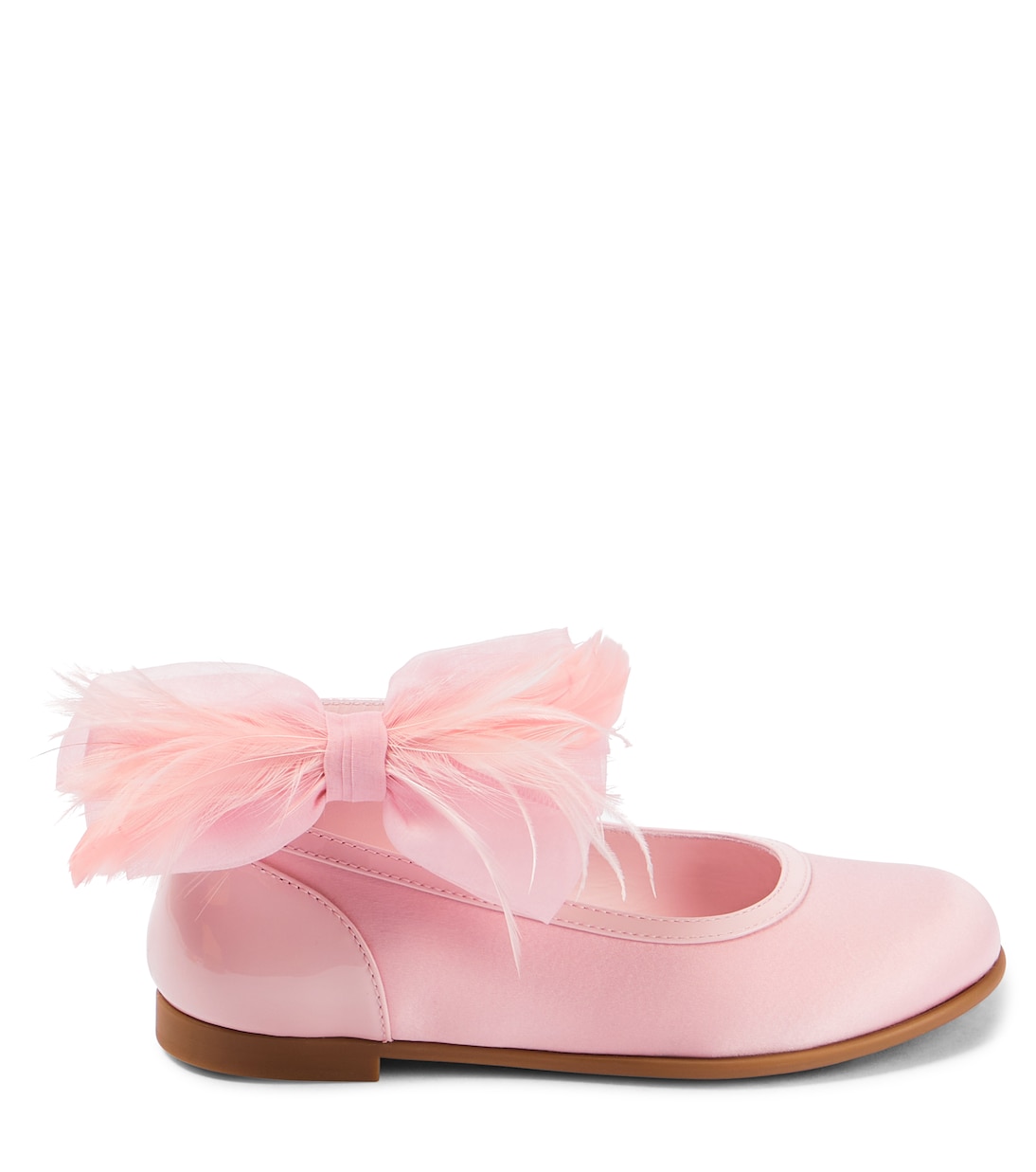 Ballerine Anemonina in raso con piume | Christian Louboutin Kids