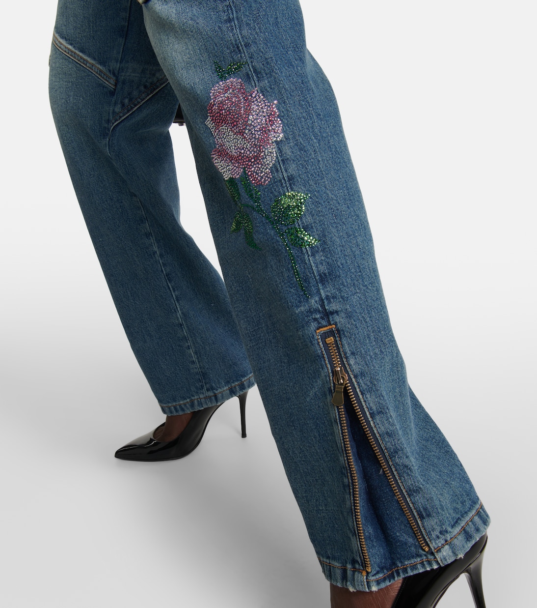 Sequin-embellished flared jeans | Alessandra Rich