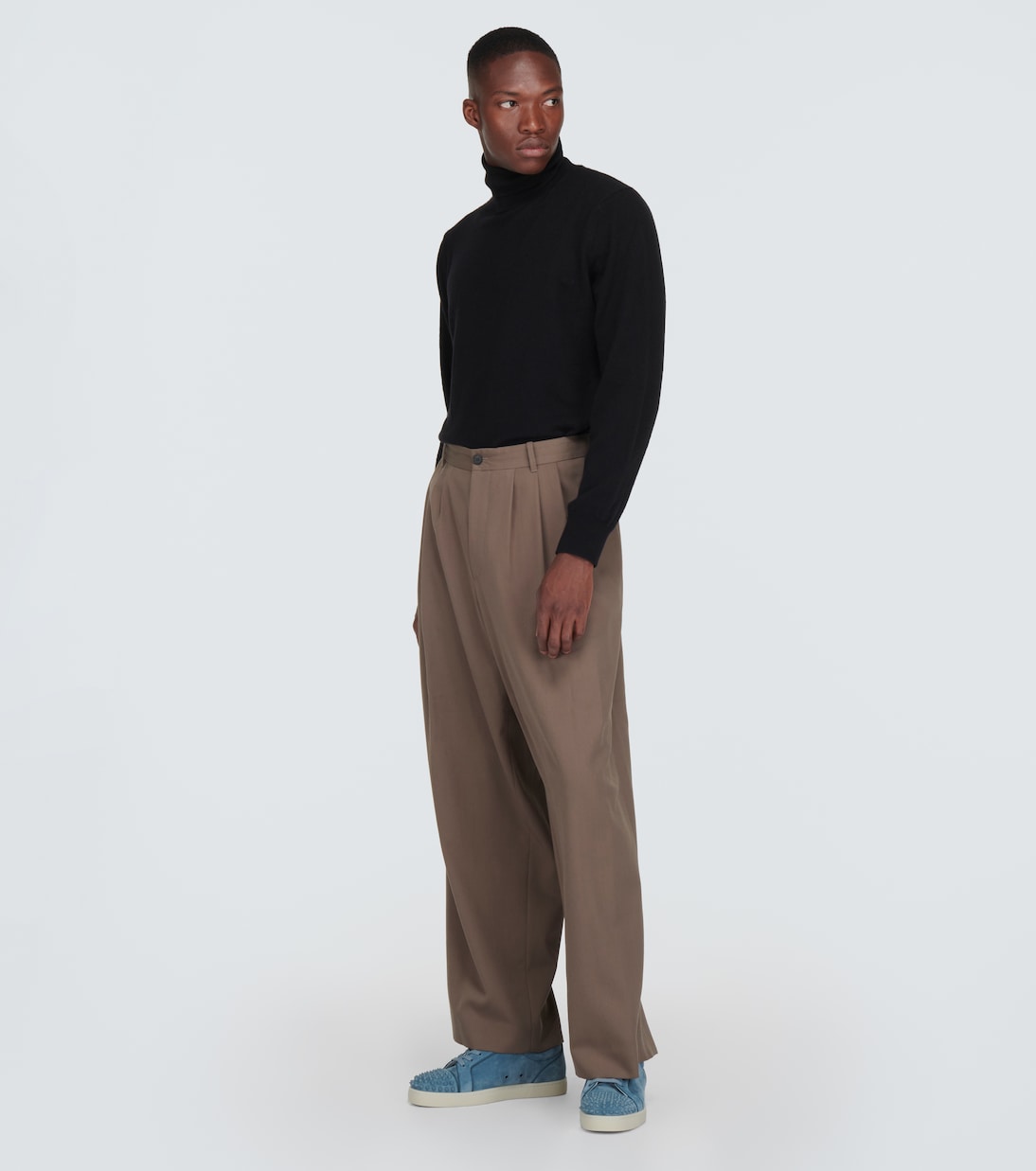 Baskets Louis Junior Spikes en daim | Christian Louboutin