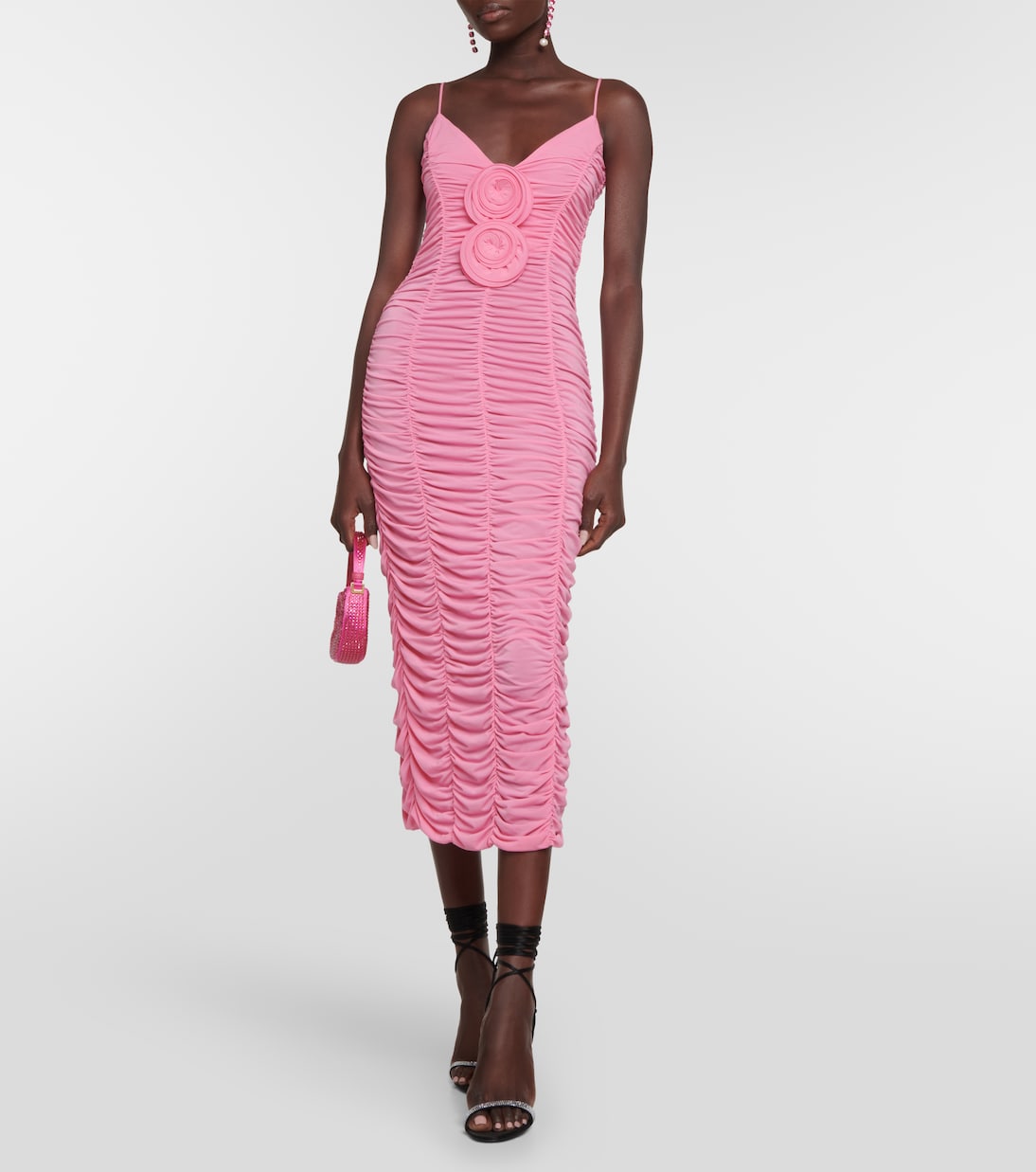 Abito midi in jersey con applicazione floreale | Magda Butrym