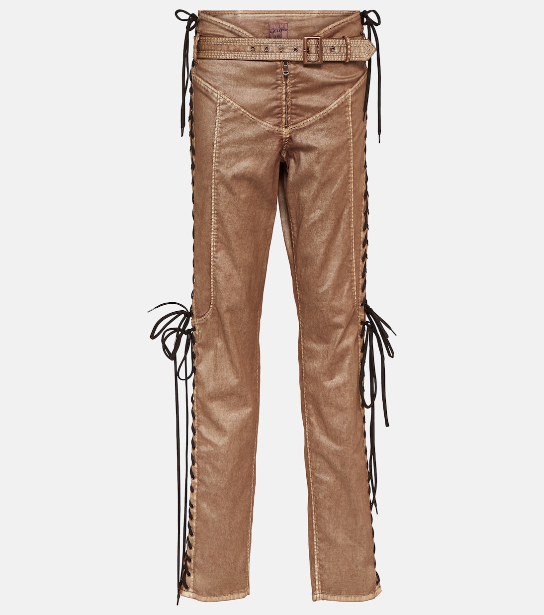 x KNWLS – Pantalon corset à taille basse en jean | Jean Paul Gaultier