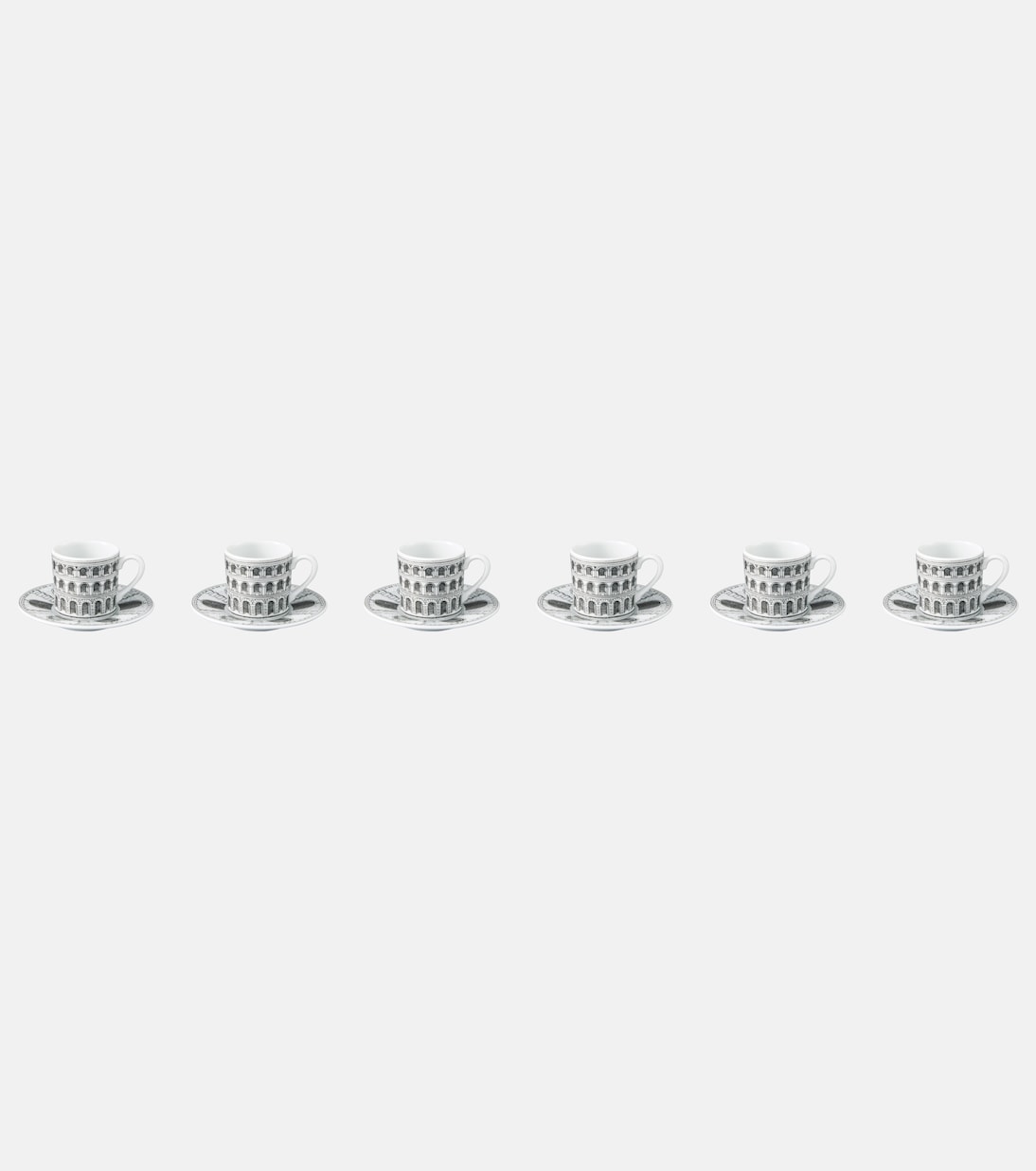 Architettura set of 6 coffee cups and saucers | Fornasetti