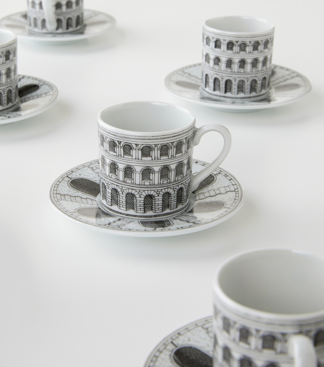Architettura set of 6 coffee cups and saucers | Fornasetti