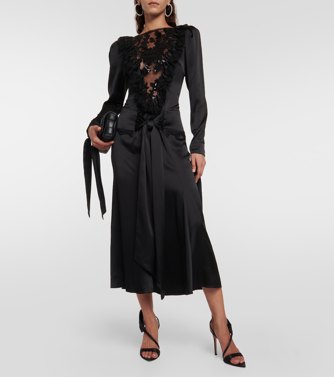 Abito midi in raso di seta | Rodarte