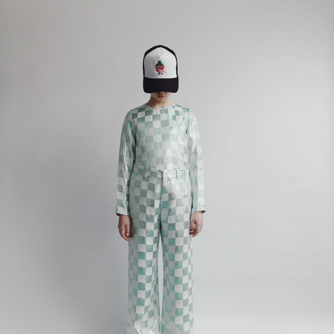 Checkerboard metallic pants  | Caroline Bosmans