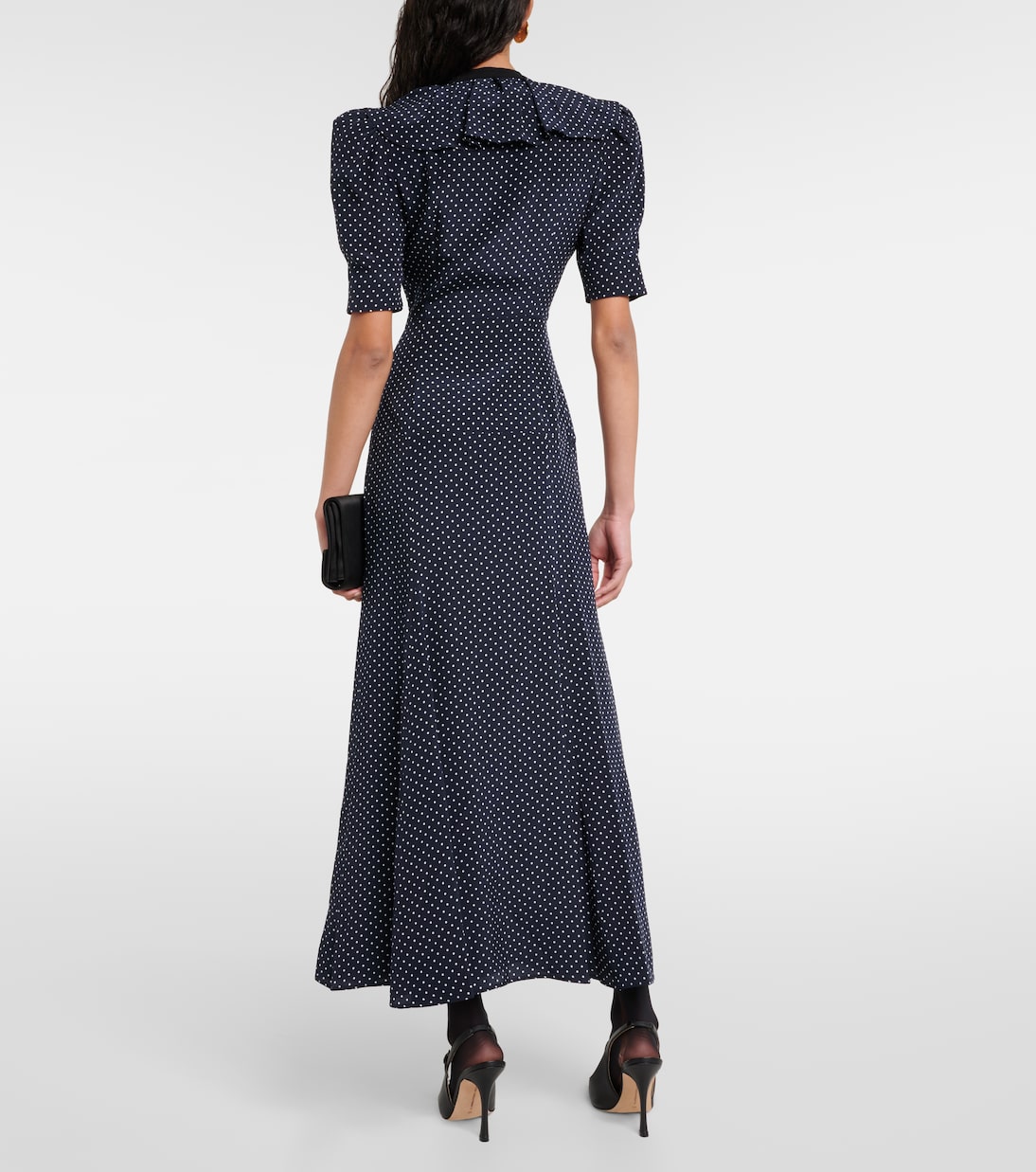 Vestido midi de seda con lunares | Alessandra Rich