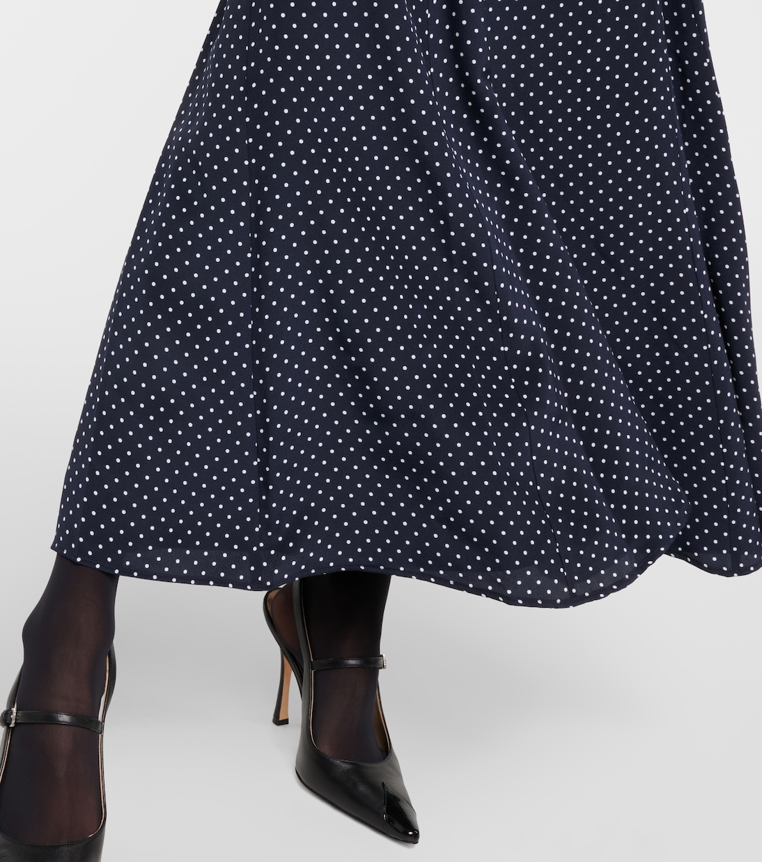 Vestido midi de seda con lunares | Alessandra Rich