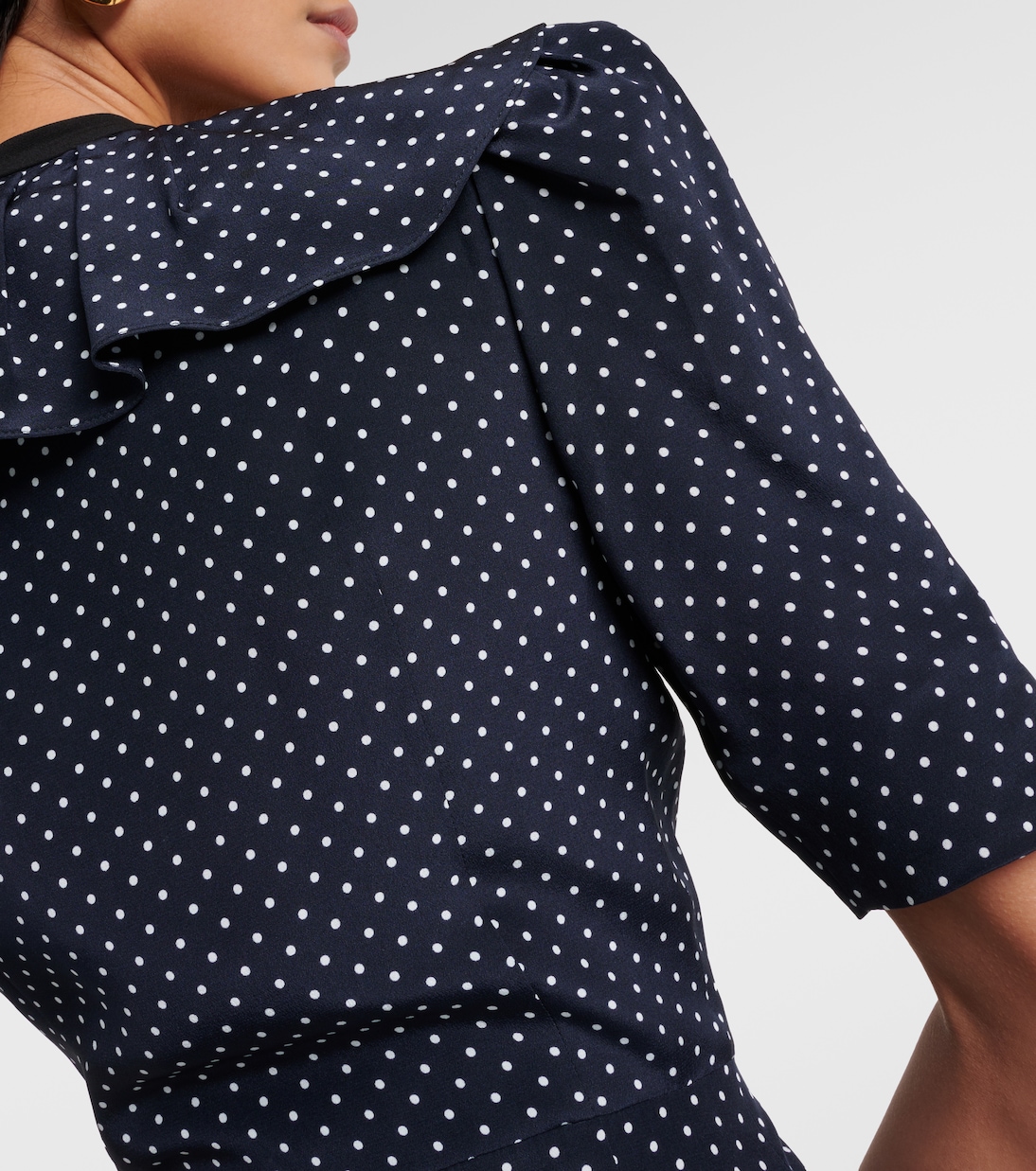 Vestido midi de seda con lunares | Alessandra Rich