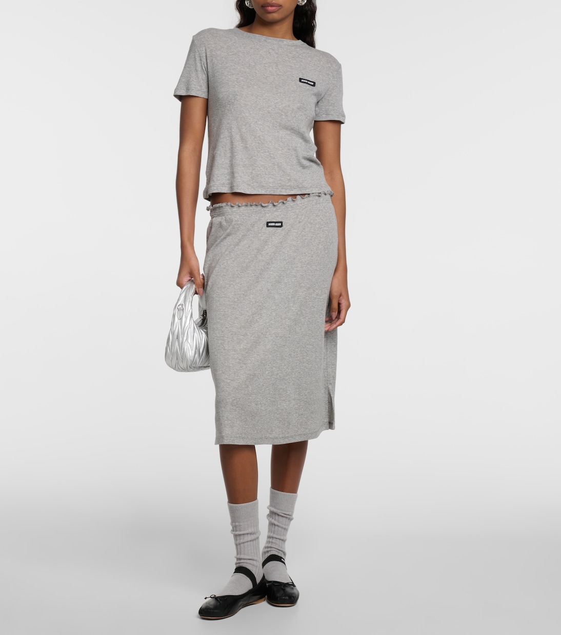 Midirock aus Baumwoll-Jersey | Miu Miu