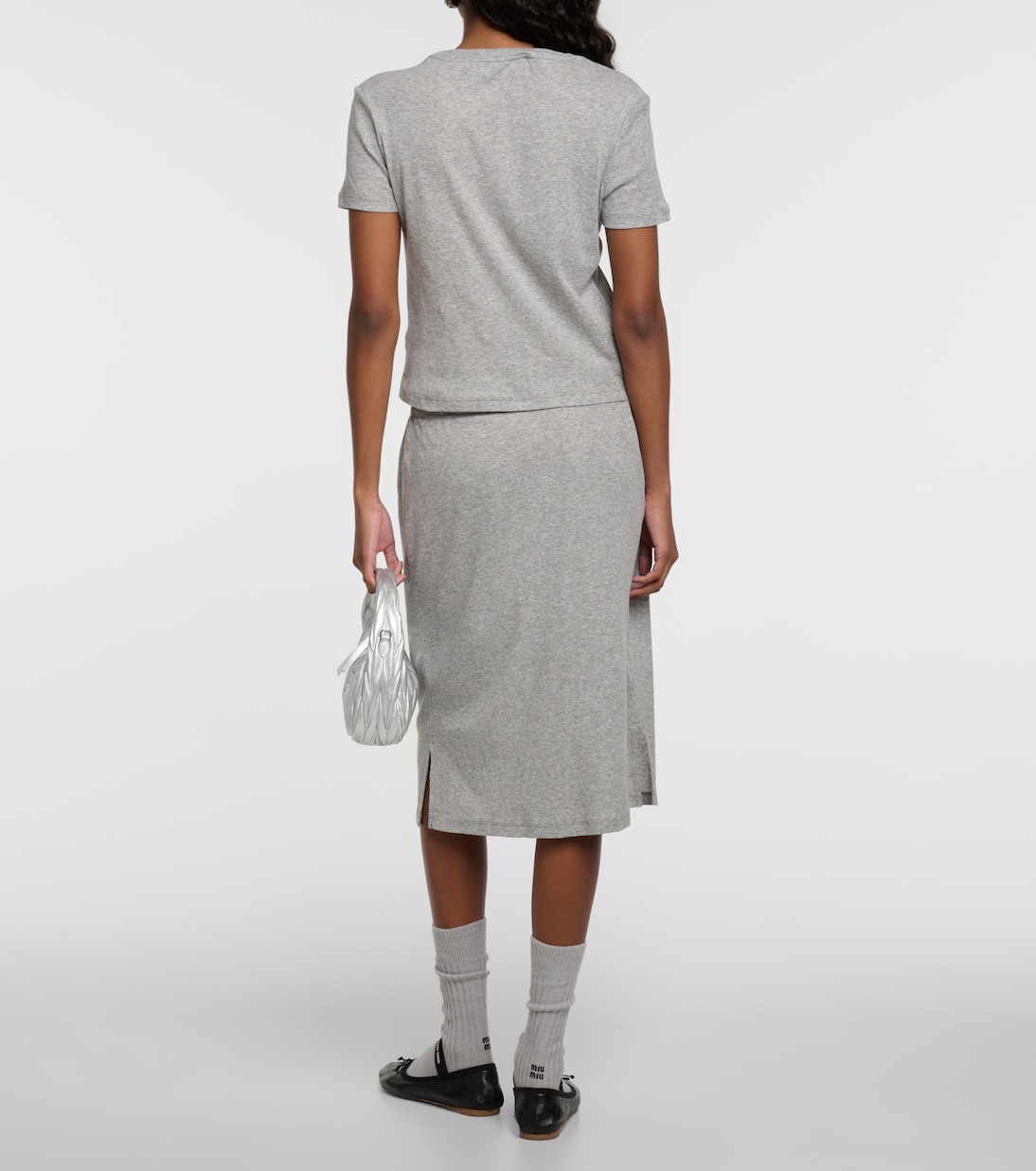 Midirock aus Baumwoll-Jersey | Miu Miu