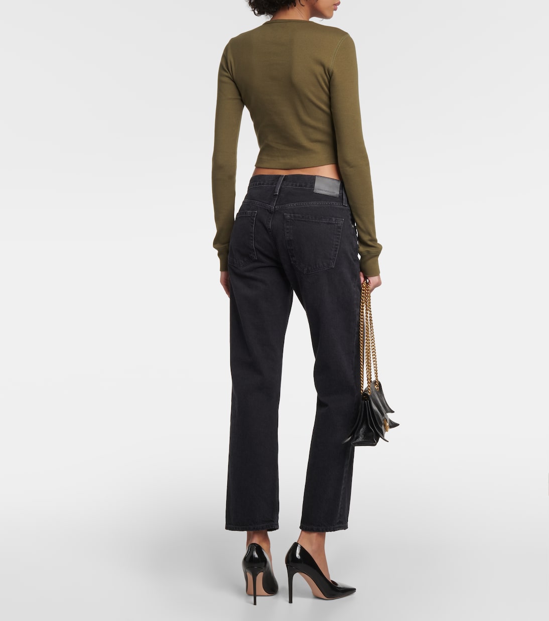 x Hailey Bieber – Top raccourci en coton mélangé | Wardrobe.NYC