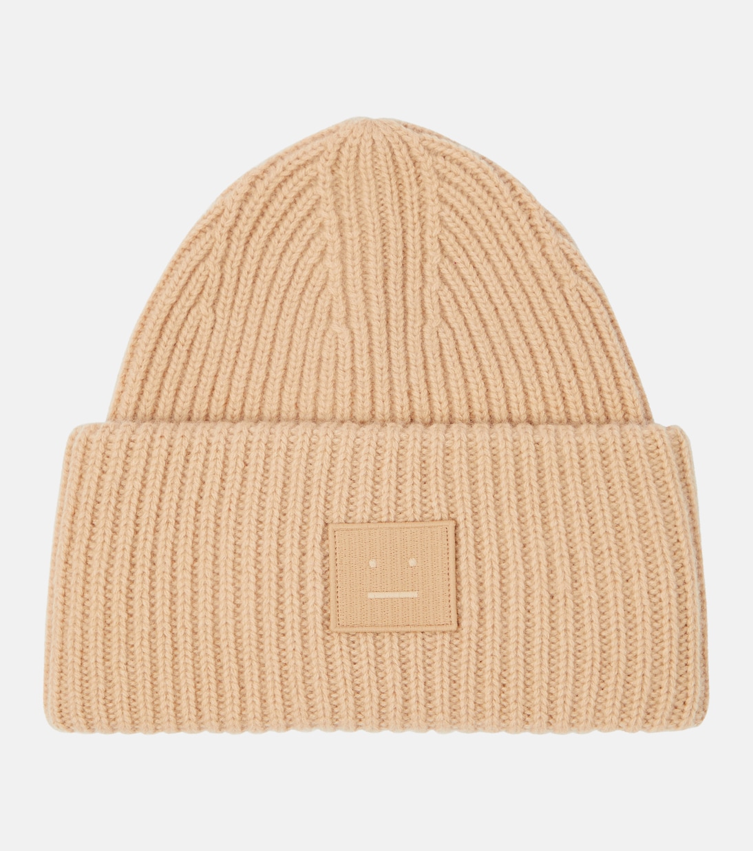 Large Face ribbed-knit wool beanie | Acne Studios