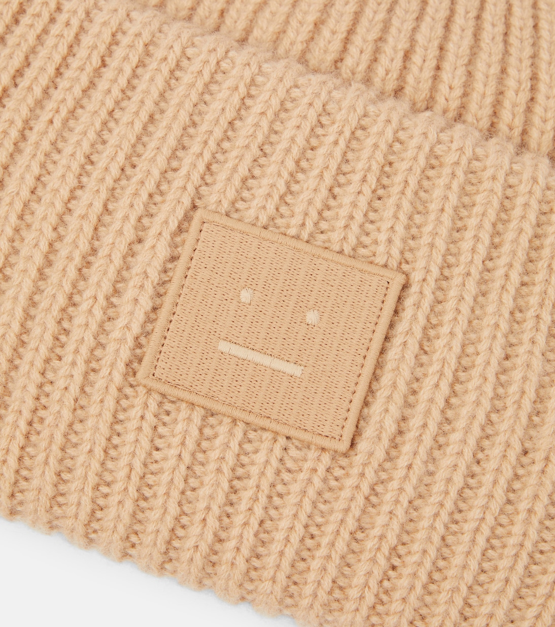 Large Face ribbed-knit wool beanie | Acne Studios