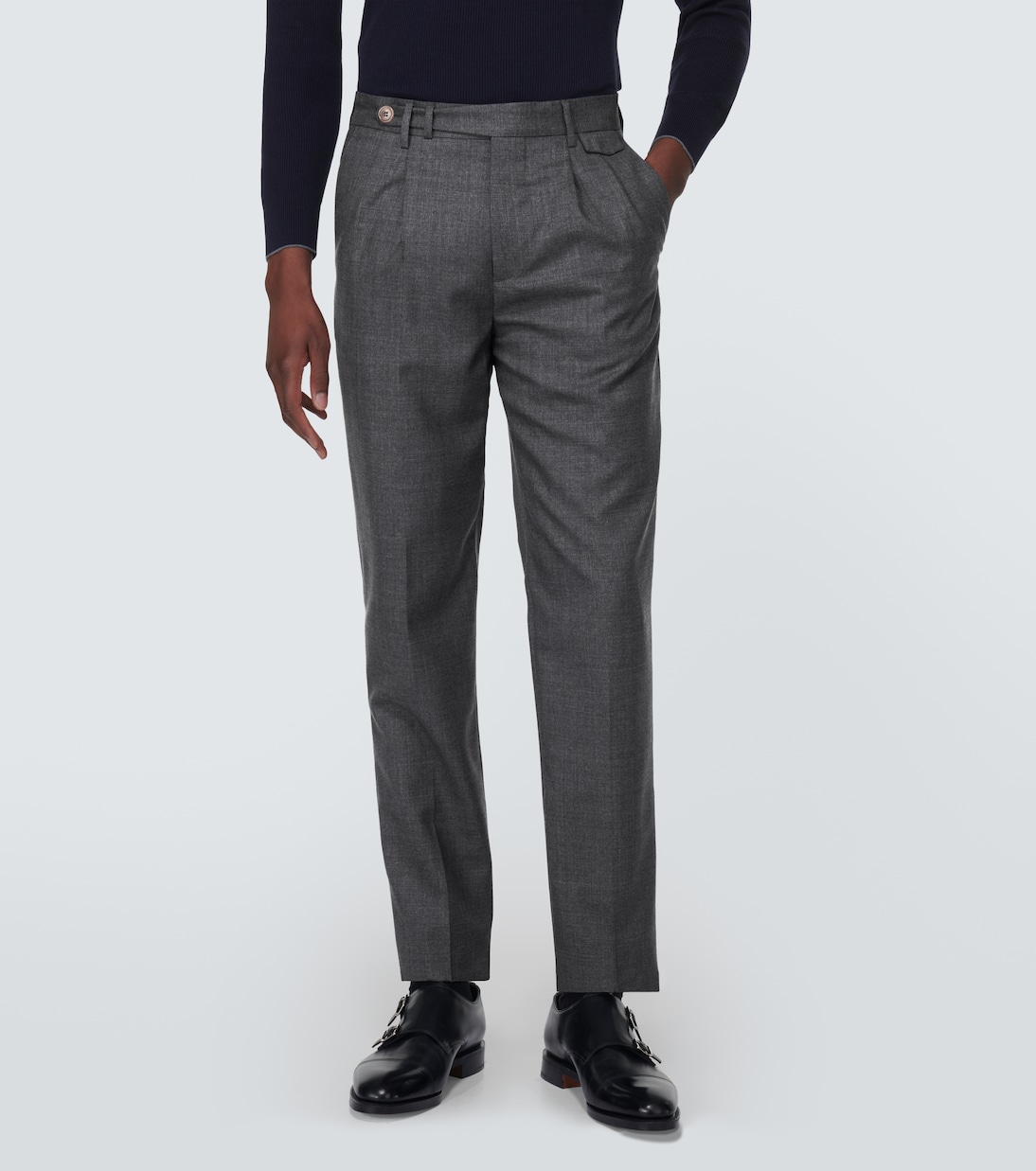Pantalones rectos de lana virgen | Brunello Cucinelli