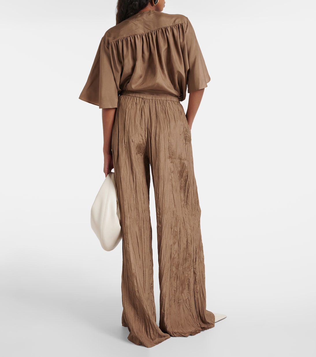 Pantaloni a gamba larga Thoresby in seta | Joseph