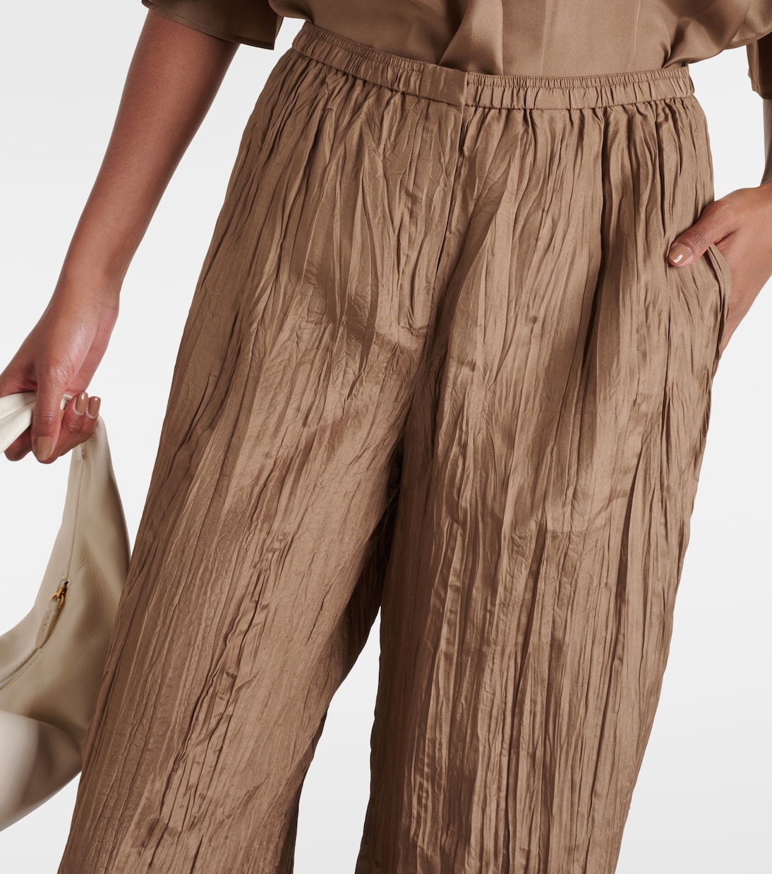 Pantaloni a gamba larga Thoresby in seta | Joseph