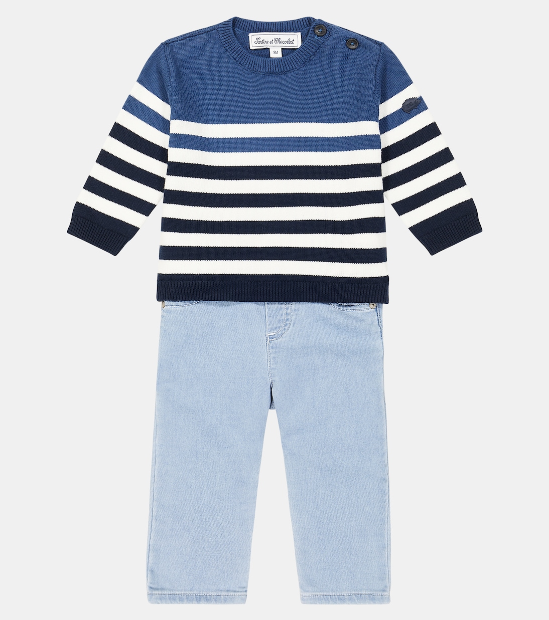 Baby striped sweater and jeans set  | Tartine et Chocolat