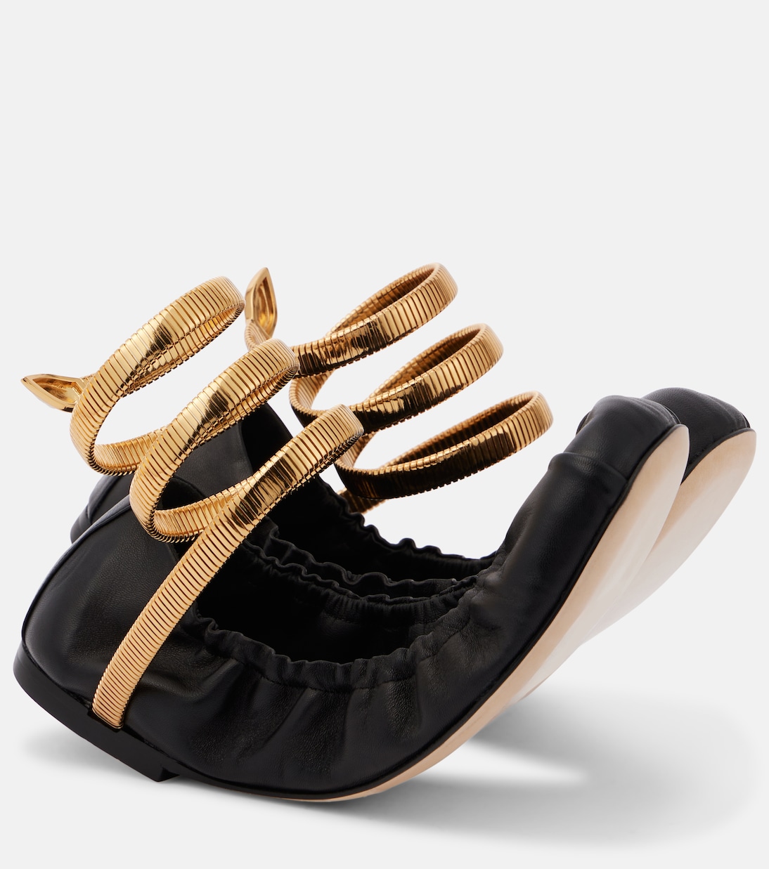 Black flats with gold discount