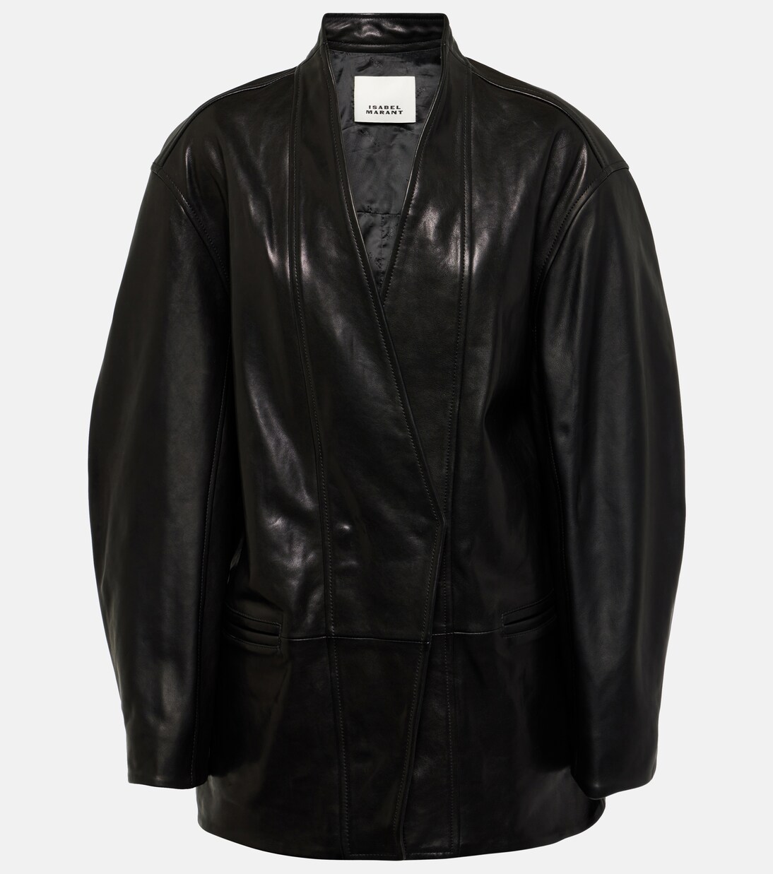 Ikena leather jacket in black - Isabel Marant | Mytheresa