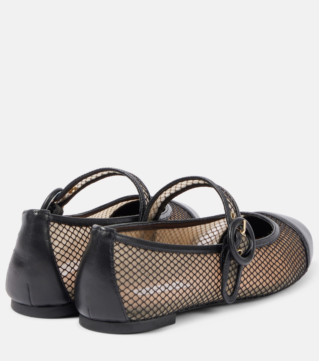 Mary-Jane-Ballerinas Solstice aus Mesh und Leder | Aquazzura