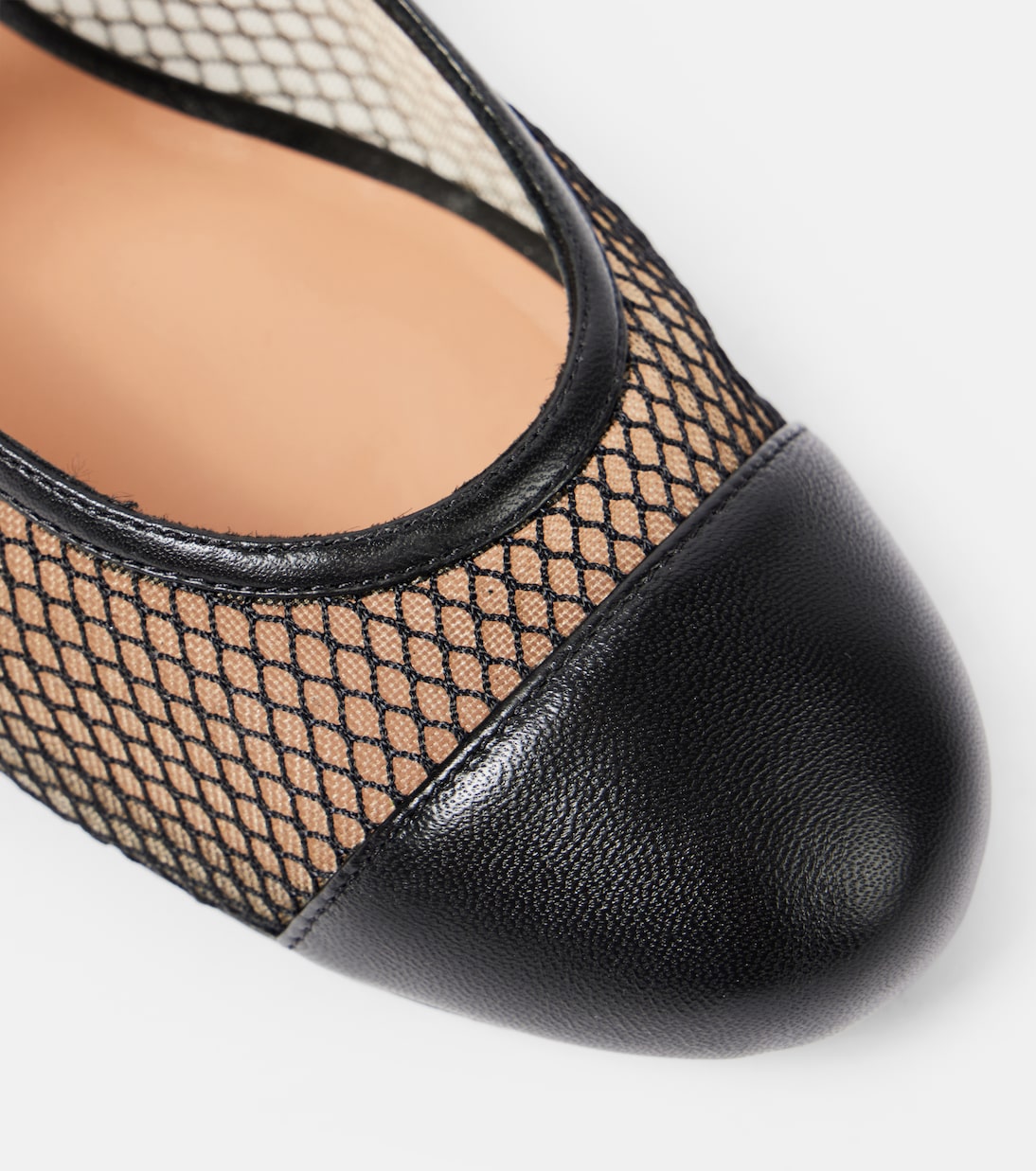 Mary-Jane-Ballerinas Solstice aus Mesh und Leder | Aquazzura
