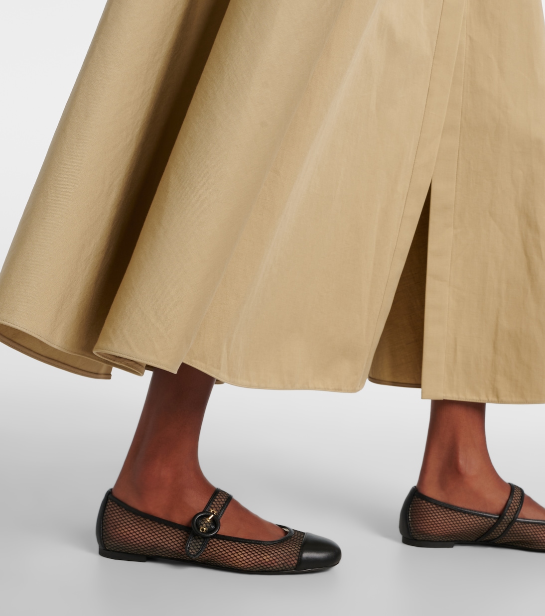 Mary-Jane-Ballerinas Solstice aus Mesh und Leder | Aquazzura