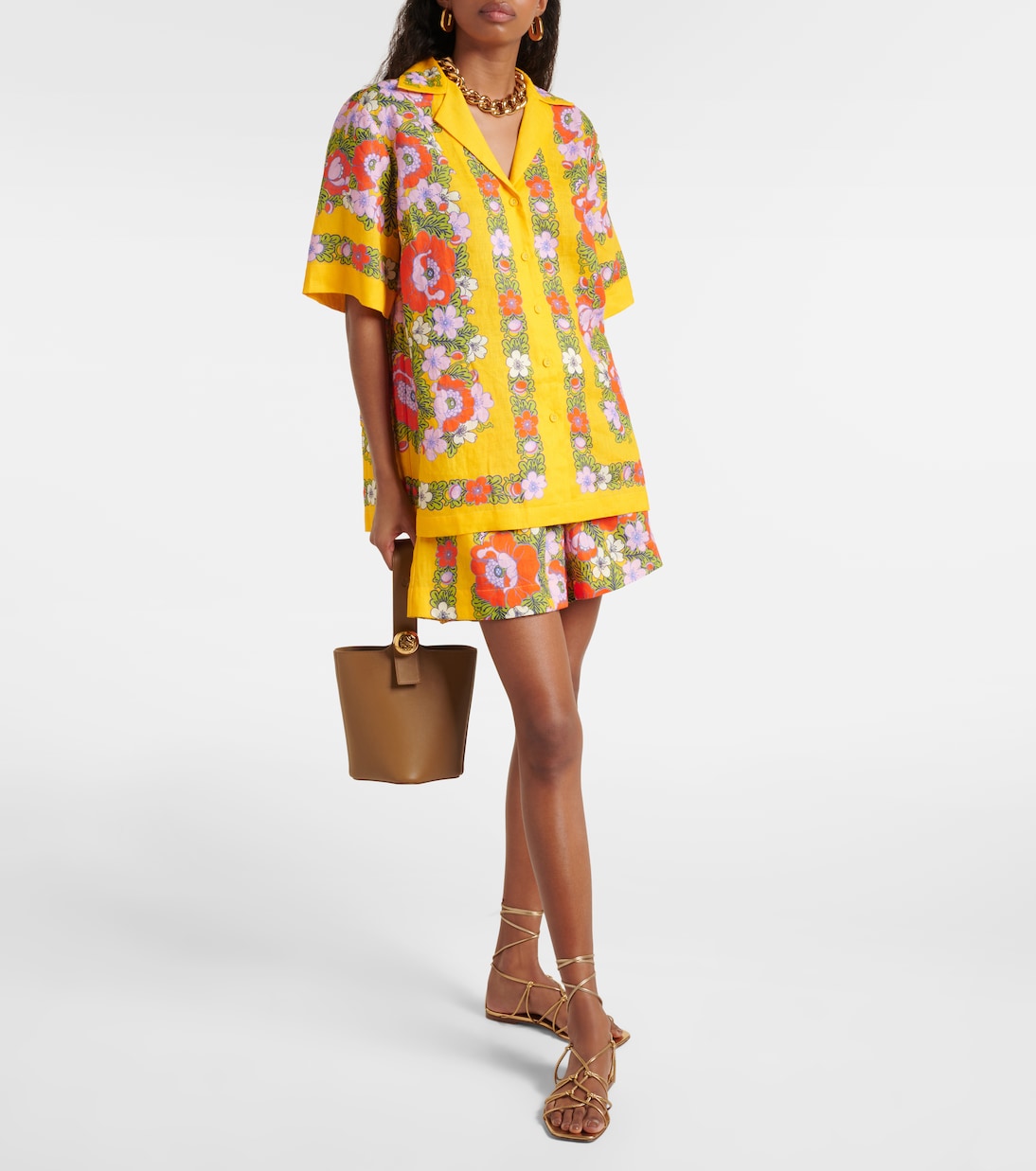 Shorts in lino con stampa | Alémais