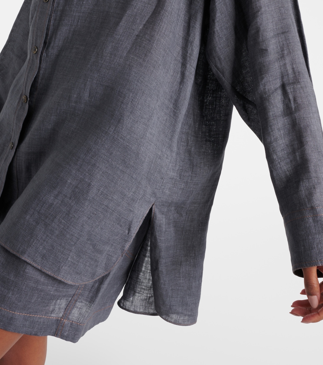 Chemise oversize en lin | Brunello Cucinelli