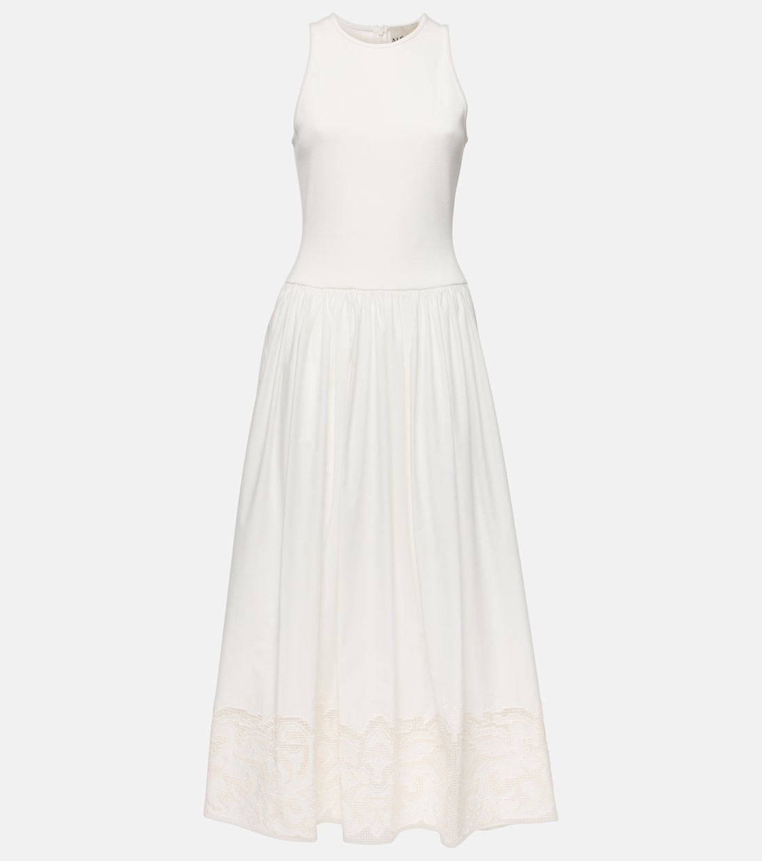 Robe midi Pegasus brodée en coton | Alémais