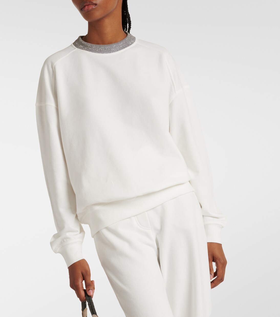 Sudadera de algodón con cuentas Monili | Brunello Cucinelli