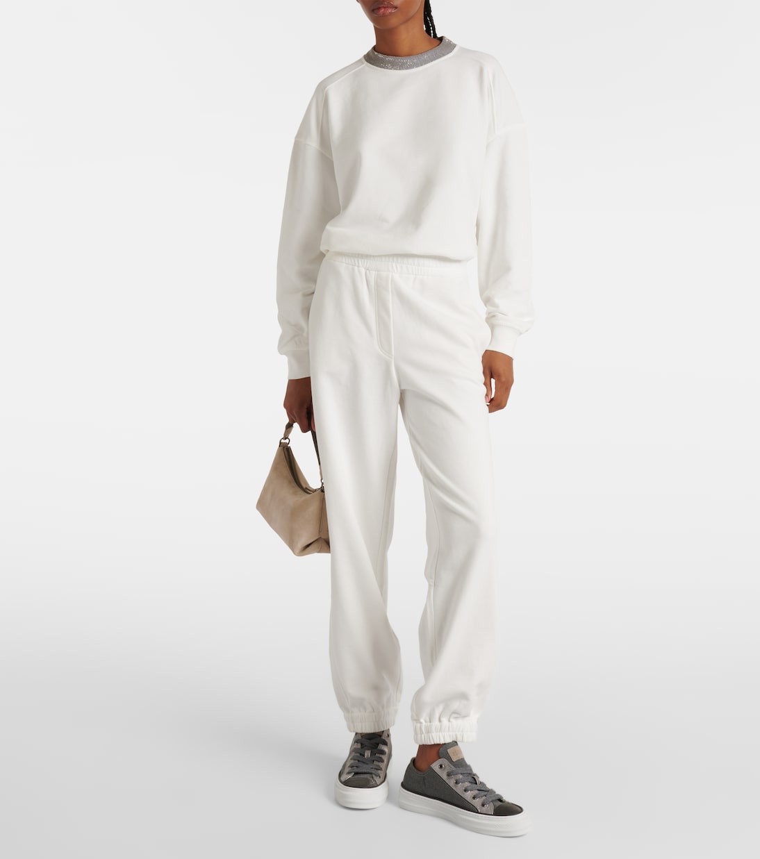 Sudadera de algodón con cuentas Monili | Brunello Cucinelli