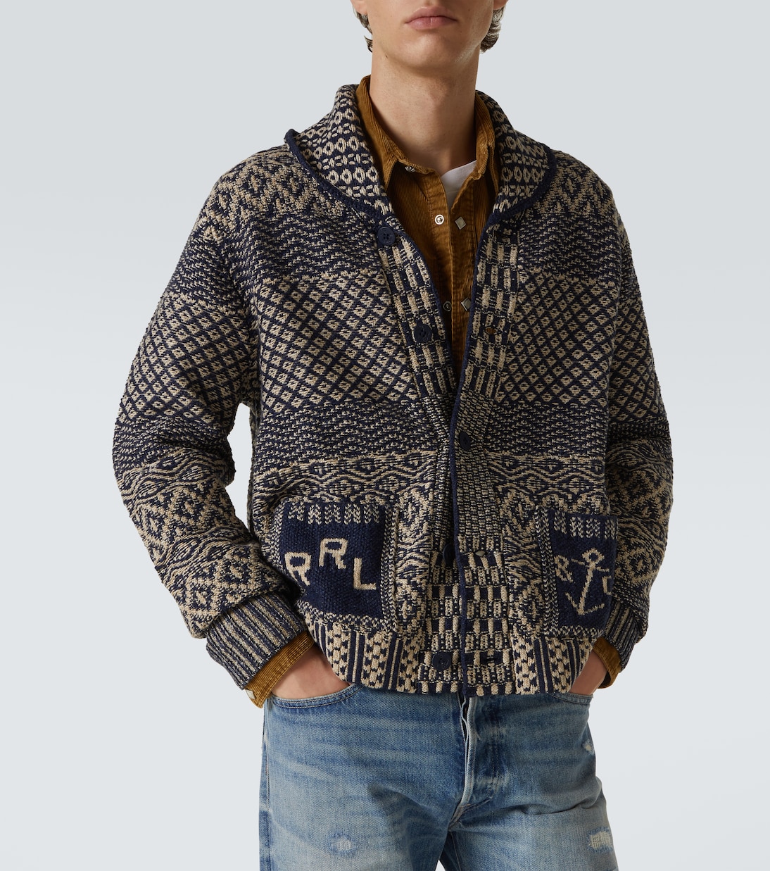 Cardigan aus Baumwolle, Leinen und Wolle | RRL