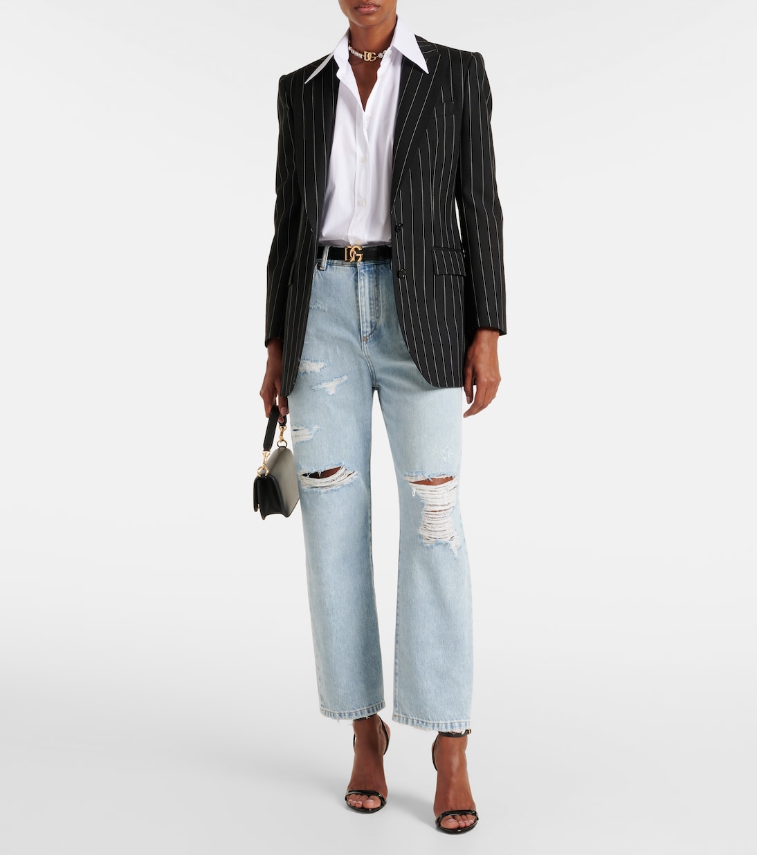 Jeans regular distressed a vita bassa | Dolce&Gabbana