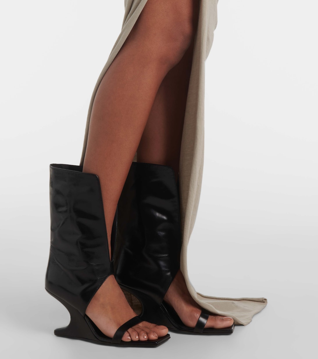 Falda larga de algodón fruncida | Rick Owens