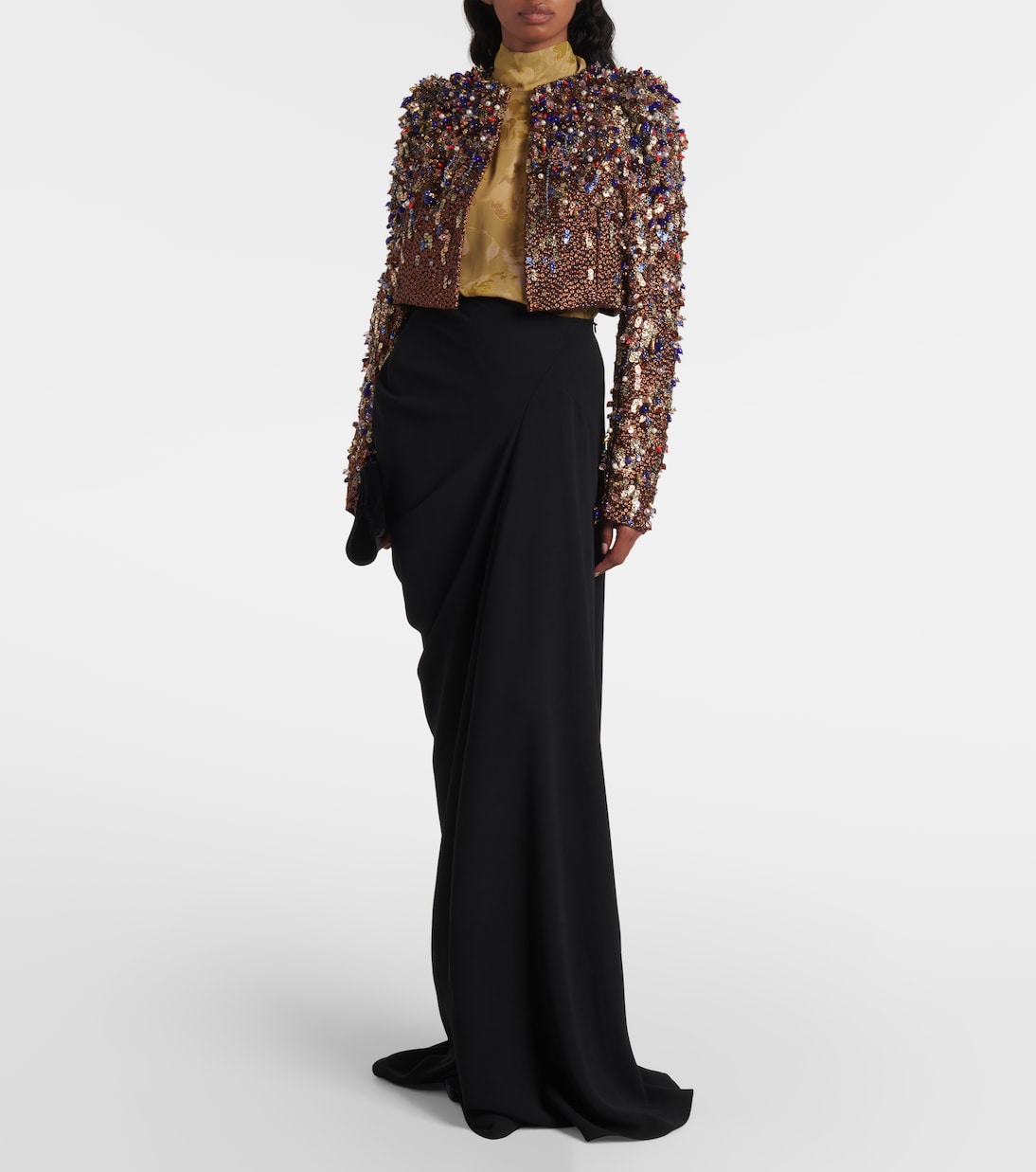 Giacca cropped con lamé  | Dries Van Noten