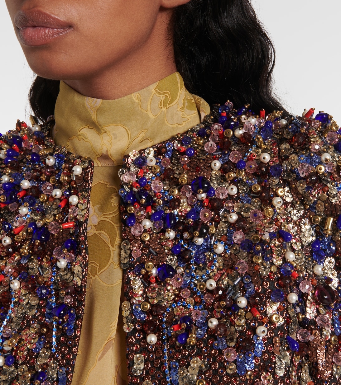 Giacca cropped con lamé  | Dries Van Noten