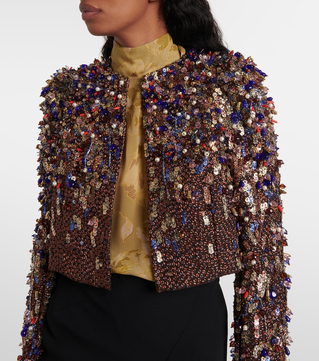 Giacca cropped con lamé  | Dries Van Noten