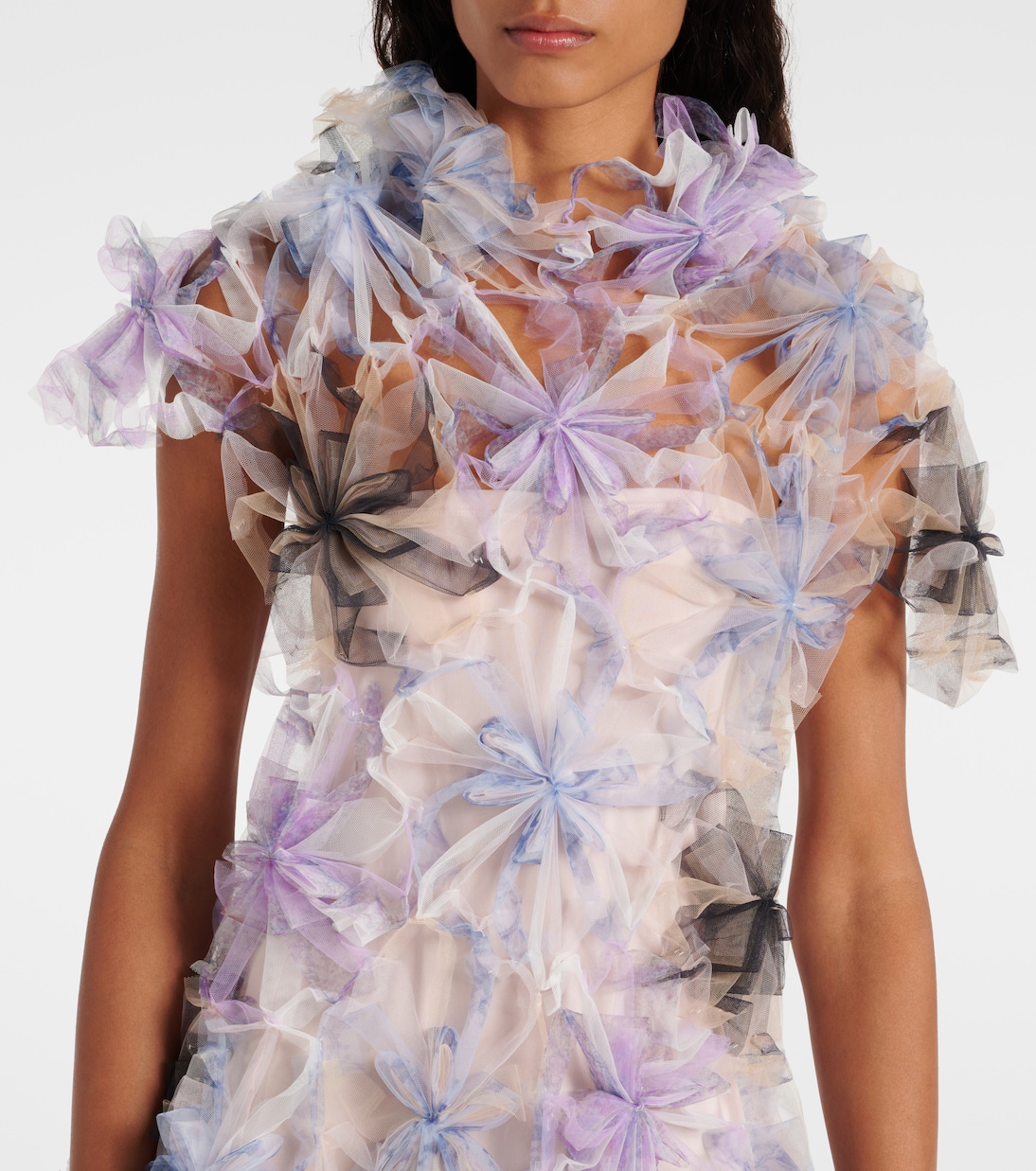 Abito corto Air-Whirl con applicazioni floreali | Susan Fang