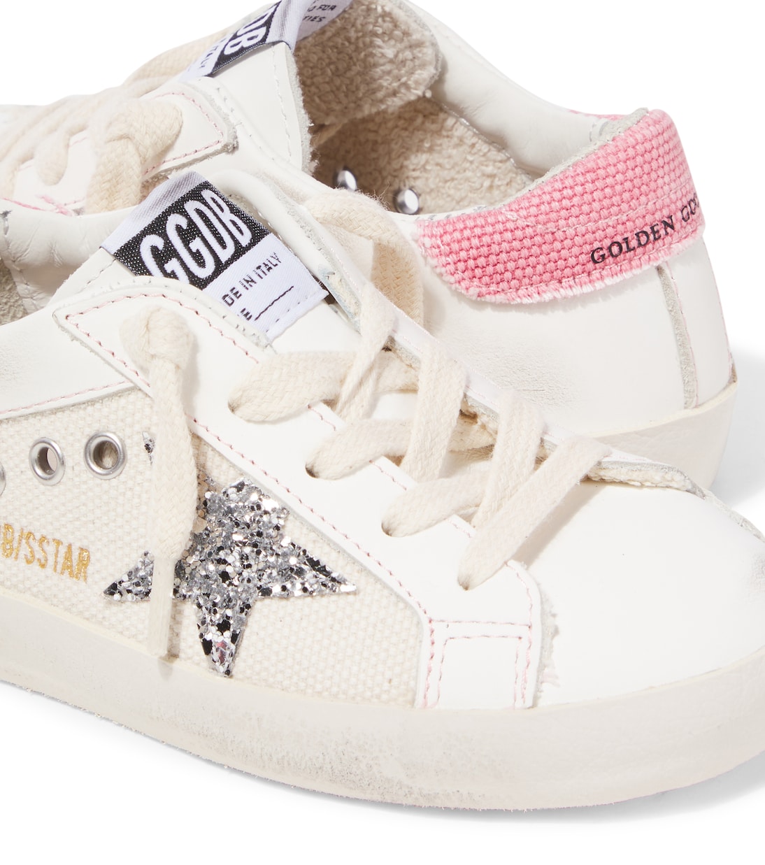 Super-Star leather-trimmed sneakers | Golden Goose Kids