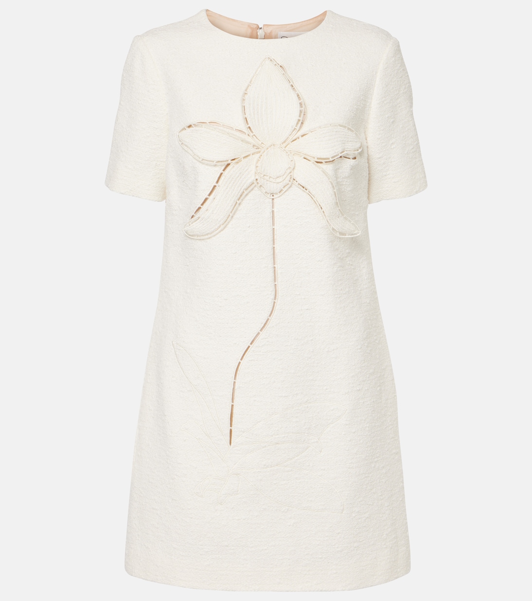 Vestido recto Orchid de tweed de algodón | Oscar de la Renta