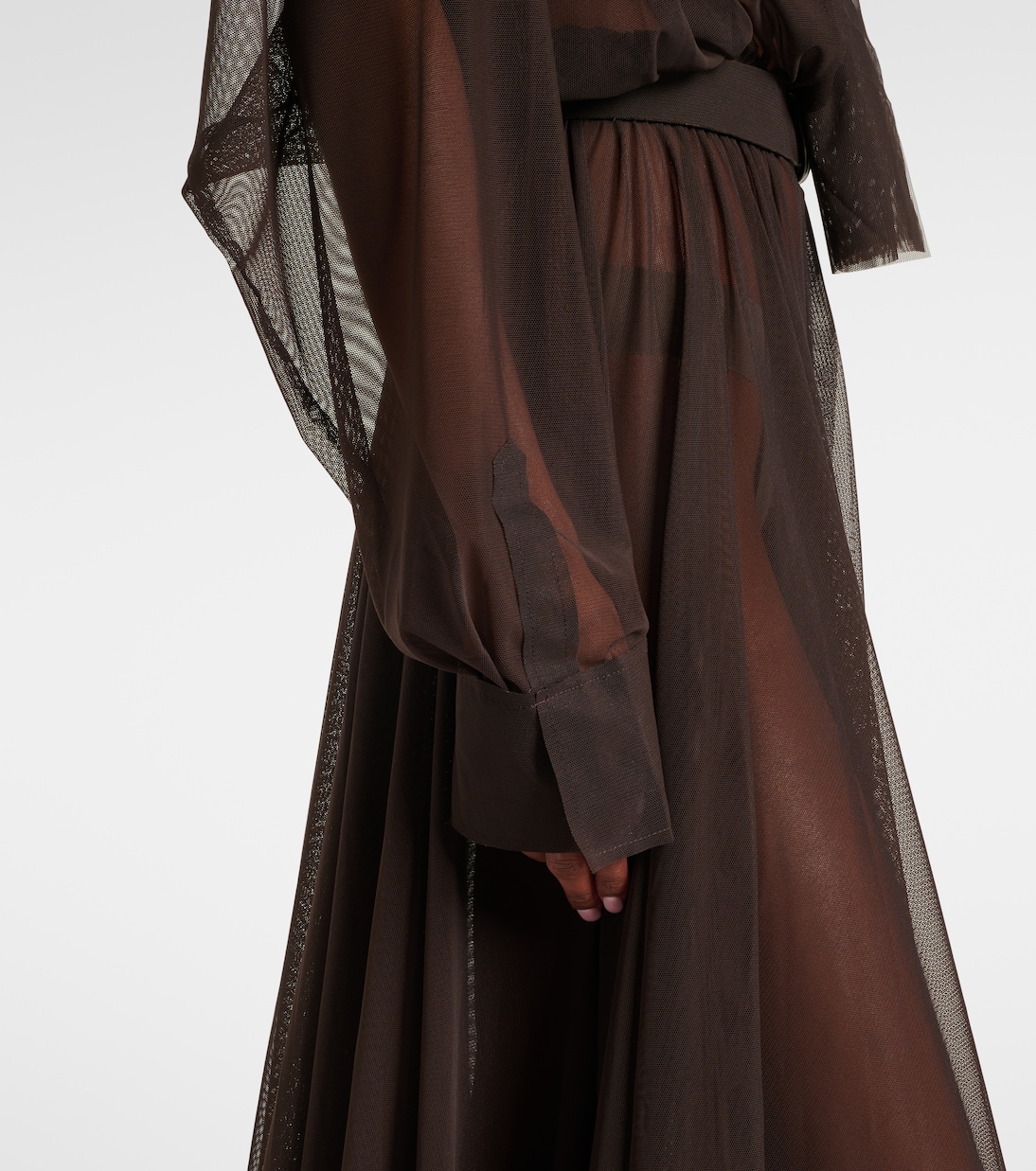 Hemdblusenkleid aus Mesh | Norma Kamali