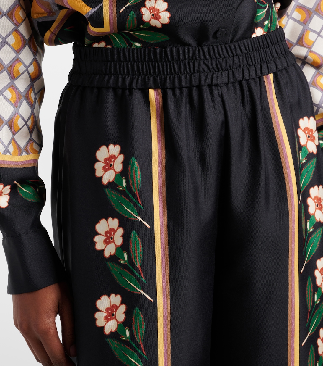 Pantaloni a palazzo in twill di seta | La DoubleJ