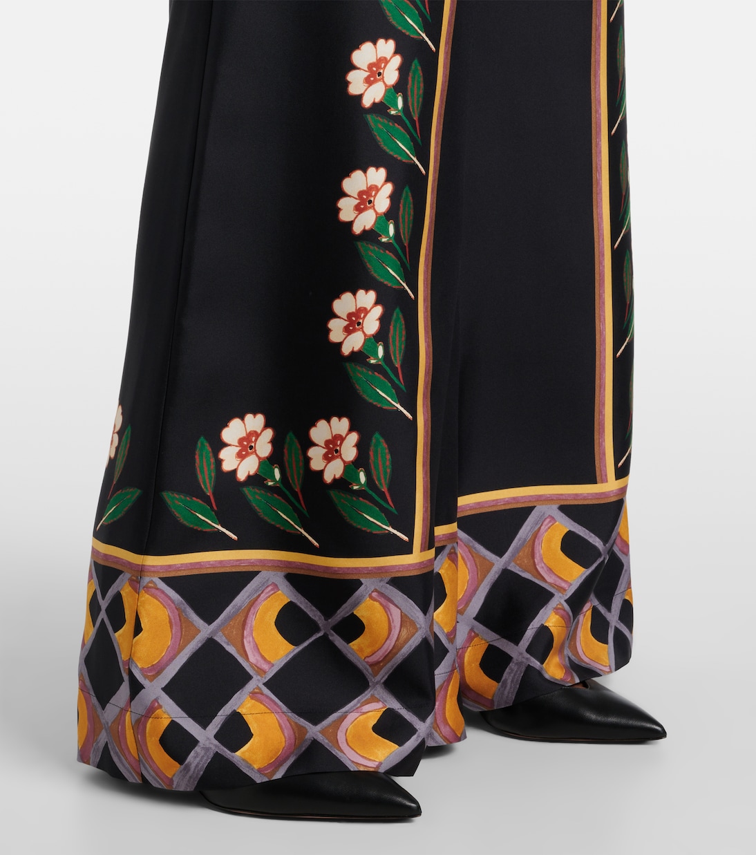 Pantaloni a palazzo in twill di seta | La DoubleJ