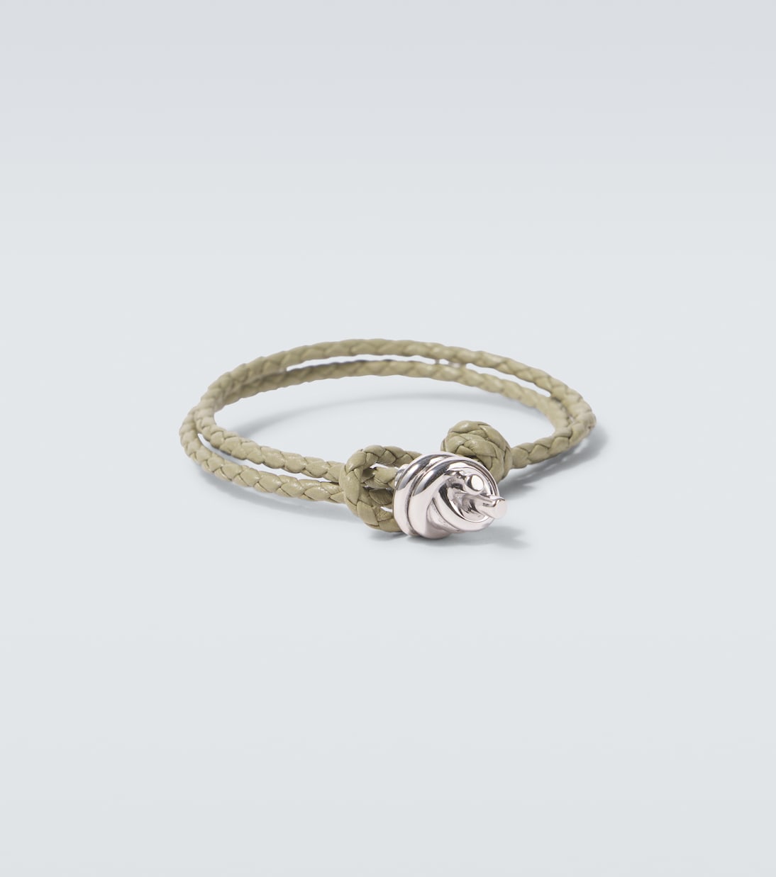 Bracciale in argento sterling con pelle | Bottega Veneta
