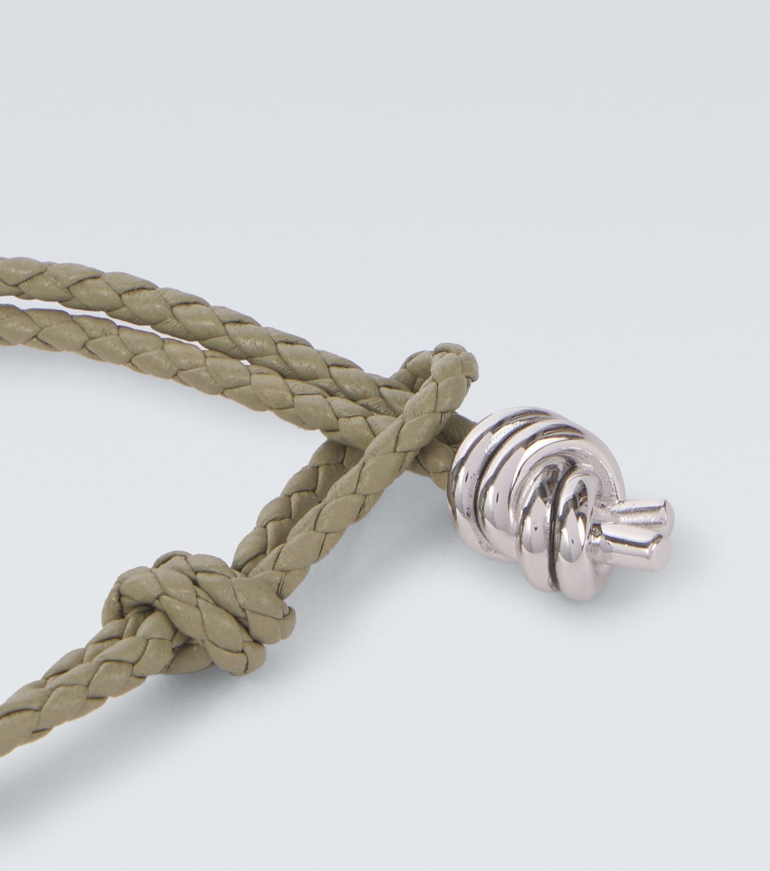 Bracciale in argento sterling con pelle | Bottega Veneta