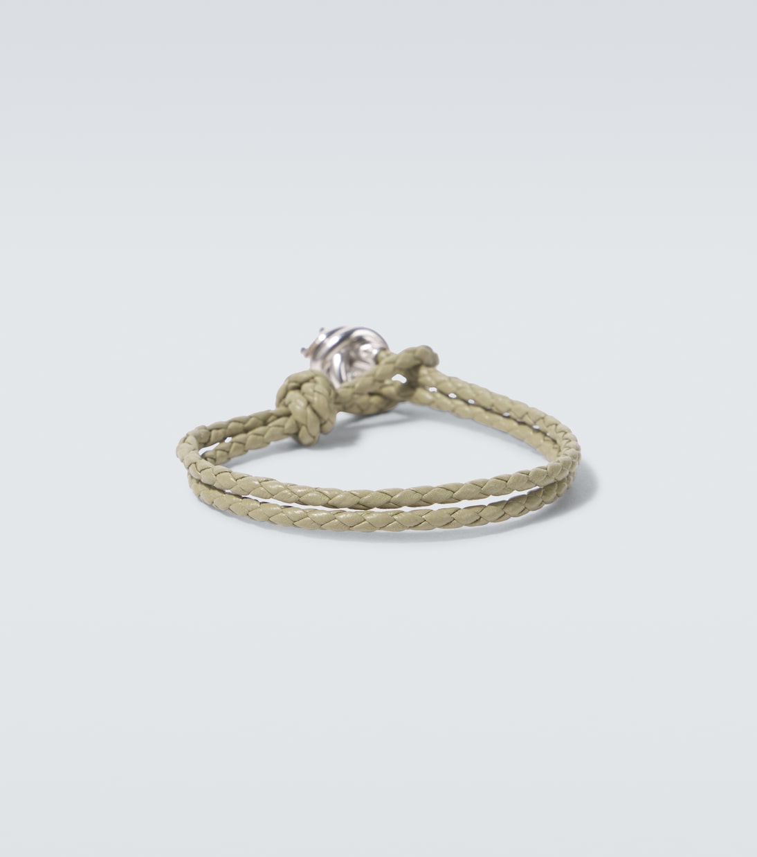 Bracciale in argento sterling con pelle | Bottega Veneta