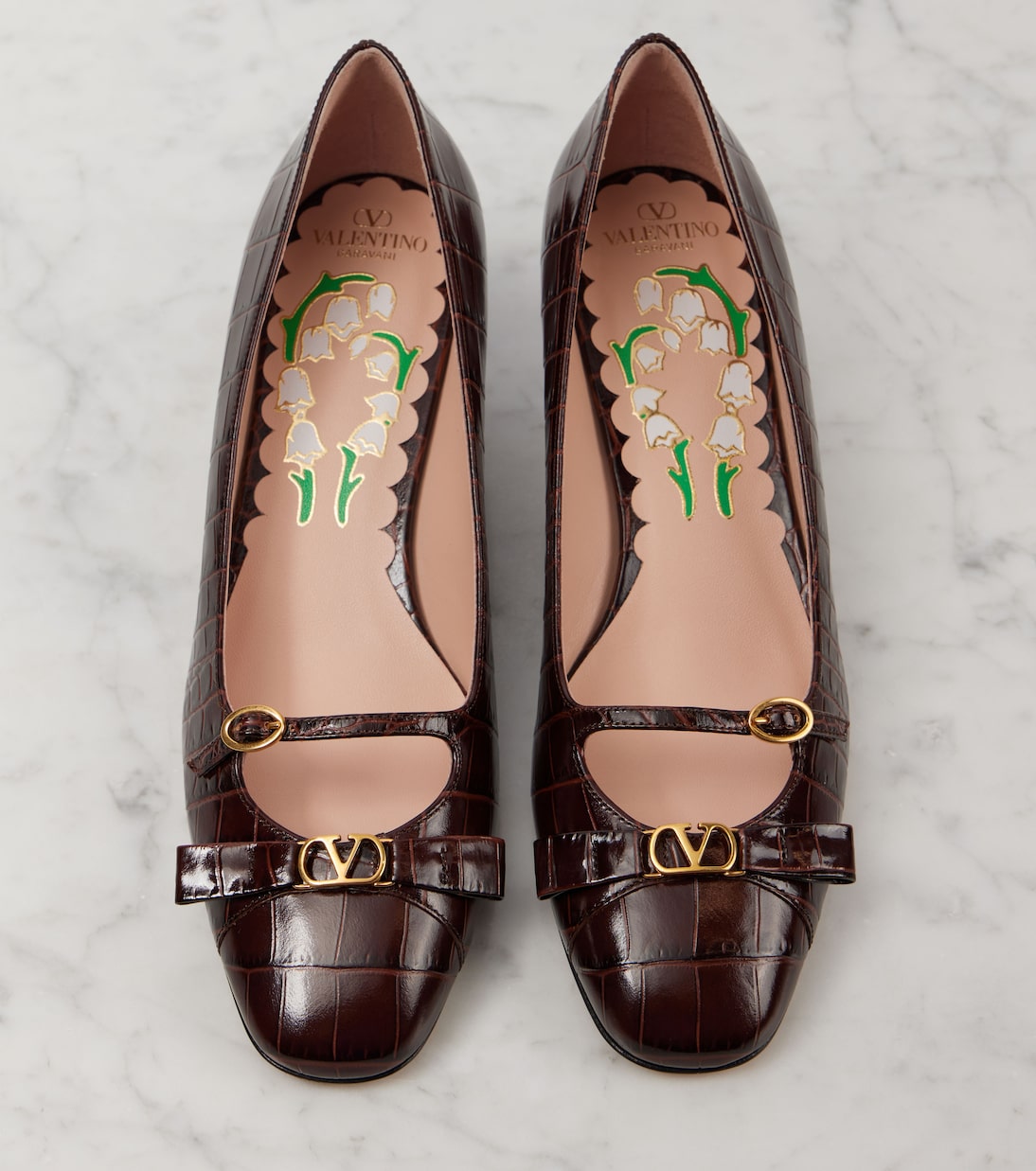 Bowow 45 croc-effect leather pumps | Valentino Garavani