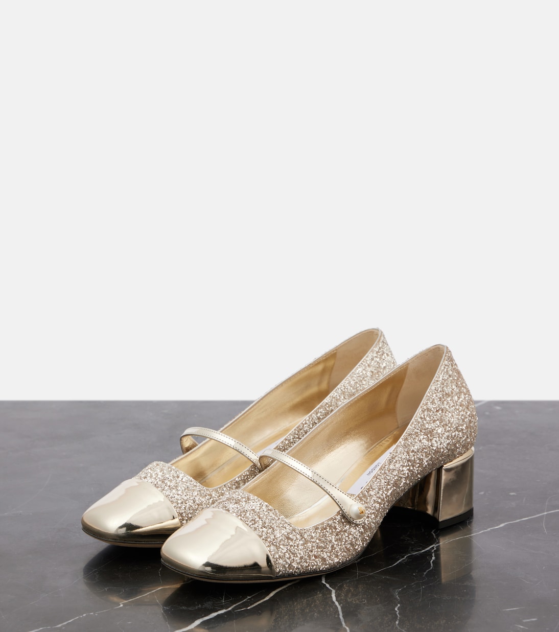 Pumps Elisa 45 in pelle con glitter | Jimmy Choo