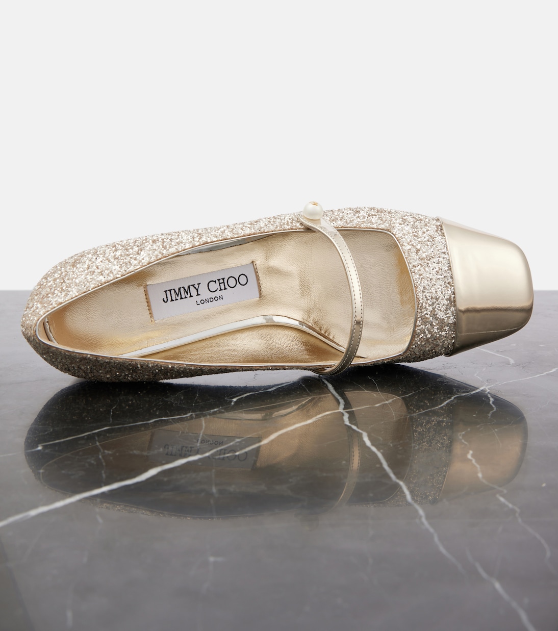 Pumps Elisa 45 in pelle con glitter | Jimmy Choo